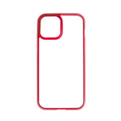 Estuche clasico spigen transparente marco apple iphone 12 pro max color rojo / transparente - TOP MOVIL