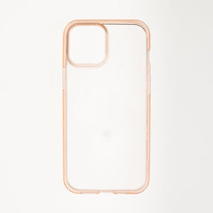 Estuche clasico spigen transparente marco apple iphone 12 pro max color rosado / transparente - TOP MOVIL