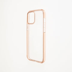 Estuche clasico spigen transparente marco apple iphone 12 pro max color rosado / transparente - TOP MOVIL