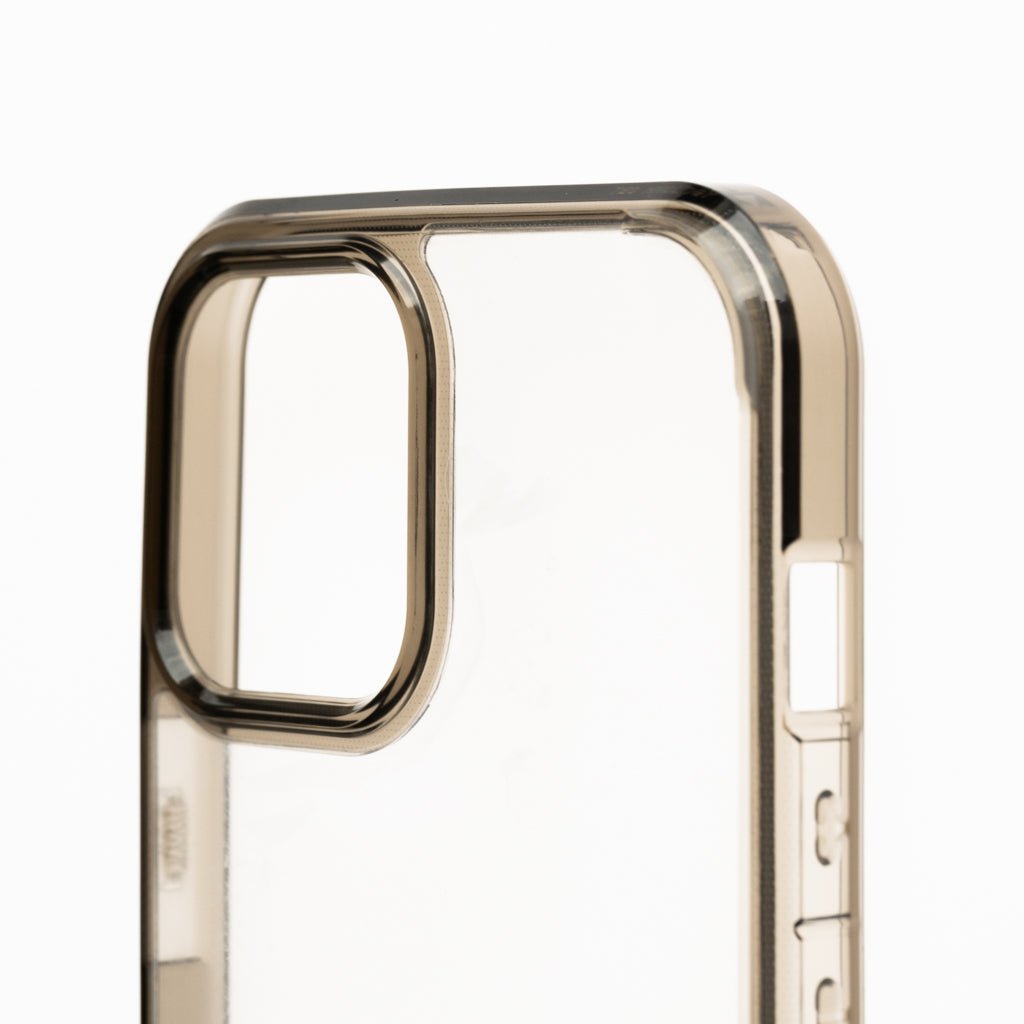 estuche clasico spigen transparente marco apple iphone 13 pro color gris / transparente - TOP MOVIL