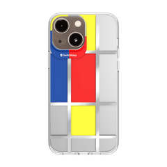 Estuche clasico switcheasy artist double in mold decoration case apple iphone 13 color mondrian color madarina - TOP MOVIL