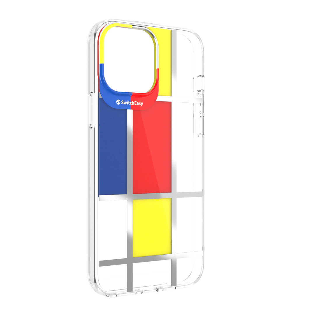 Estuche clasico switcheasy artist double in mold decoration case apple iphone 13 color mondrian color madarina - TOP MOVIL