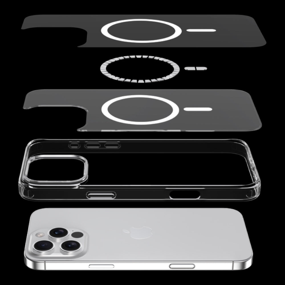 Estuche devia magsafe iphone 16 pure clear magnetic shockproof case color transparente - TOP MOVIL