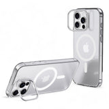 Estuche devia magsafe iphone 16 snow crystal series magnetic shockproof case with bracket color transparente - TOP MOVIL