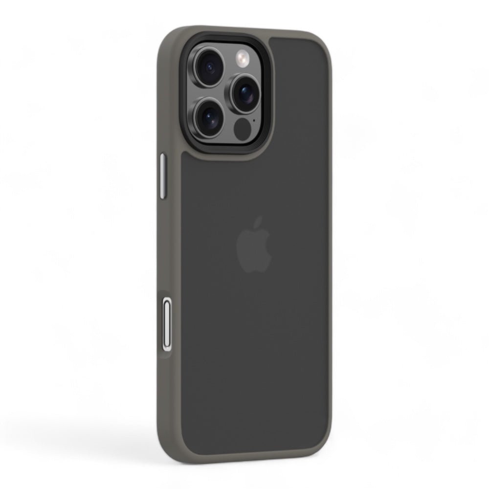 Estuche devia skin iphone 16 pino series shockproof case color gris oscuro - TOP MOVIL