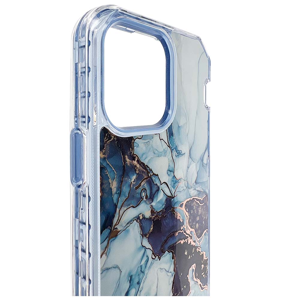 Estuche El Rey Marble Iphone 13 Pro Max Defender Color Azul - TOP MOVIL (B2C)