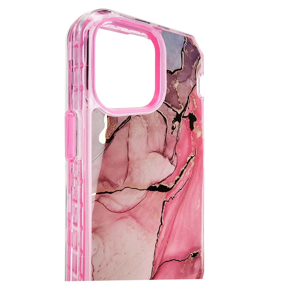 Estuche el rey marble iphone 13 pro max defender color fucsia - TOP MOVIL