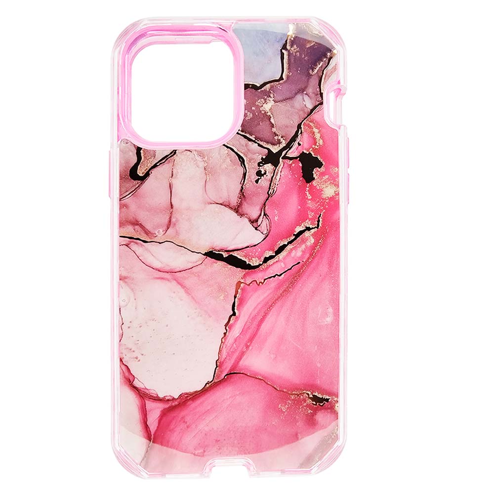 Estuche el rey marble iphone 13 pro max defender color fucsia - TOP MOVIL