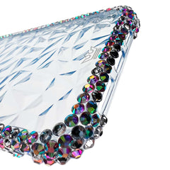 Estuche el rey marco iphone 13 pro max diamante transparente color celeste - TOP MOVIL