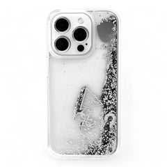 Estuche guess hc liq. glitter charms silver iphone 15 pro max color gris - TOP MOVIL
