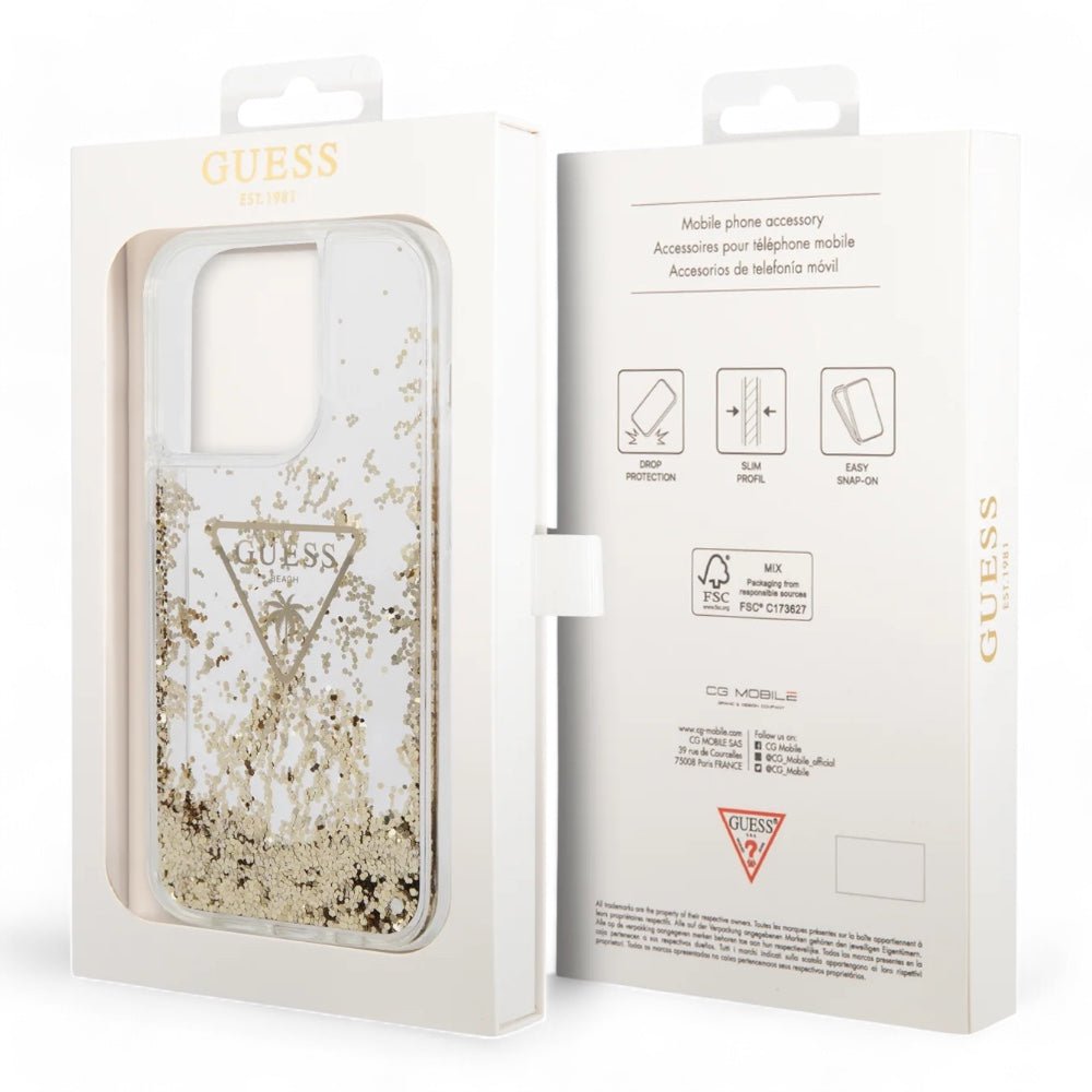 Estuche Guess Hc Liq. Glitter Triangle Transparent Iphone 15 Pro Max Color Transparente - TOP MOVIL (B2C)