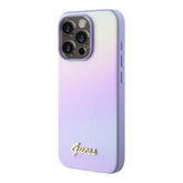 Estuche Guess Pu Saffiano Iridescent Script Iphone 15 Pro Max Color Morado - TOP MOVIL