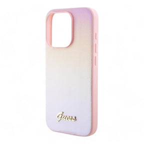 Estuche Guess Pu Saffiano Iridescent Script Iphone 15 Pro Max Color Rosado - TOP MOVIL