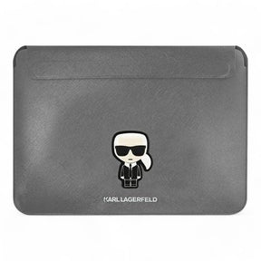 Estuche Karl Lagerfeld Comp Sleeve Saffiano Ikonik 14" Silver Computadora 14 Inch Color Gris - TOP MOVIL (B2C)