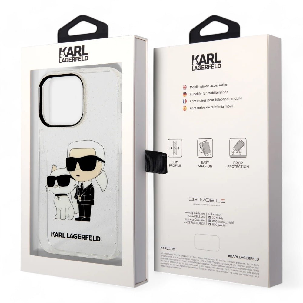 Estuche karl lagerfeld hc iml glit nft k&c transparent iphone 15 pro max color transparente - TOP MOVIL