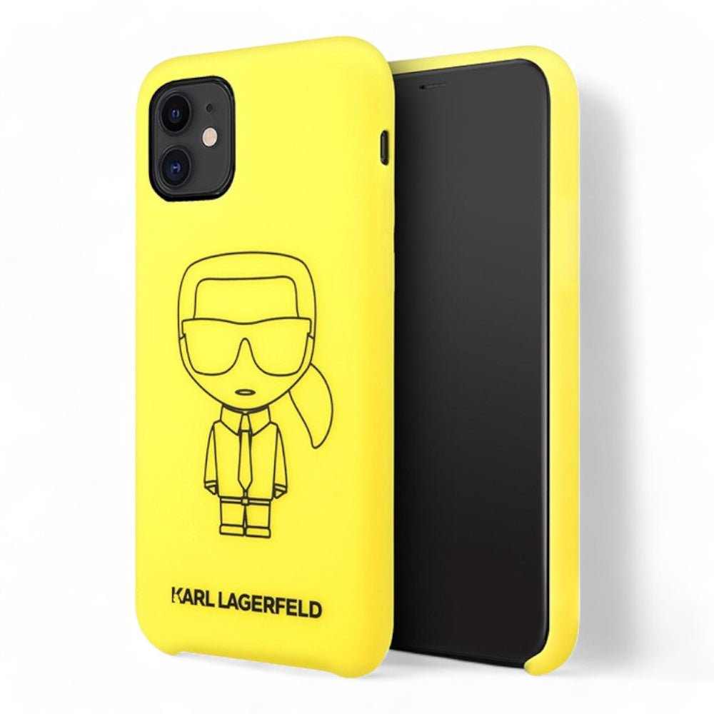 Estuche karl lagerfeld silicone ikonik black outline yellow iphone 11 color amarillo - TOP MOVIL