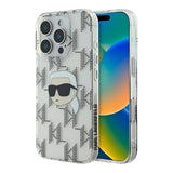 Estuche karl lagerfeld skin iphone 16 pro max karl hc iml k. head monogram electroplated color transparente - TOP MOVIL