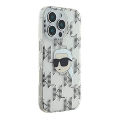 Estuche karl lagerfeld skin iphone 16 pro max karl hc iml k. head monogram electroplated color transparente - TOP MOVIL