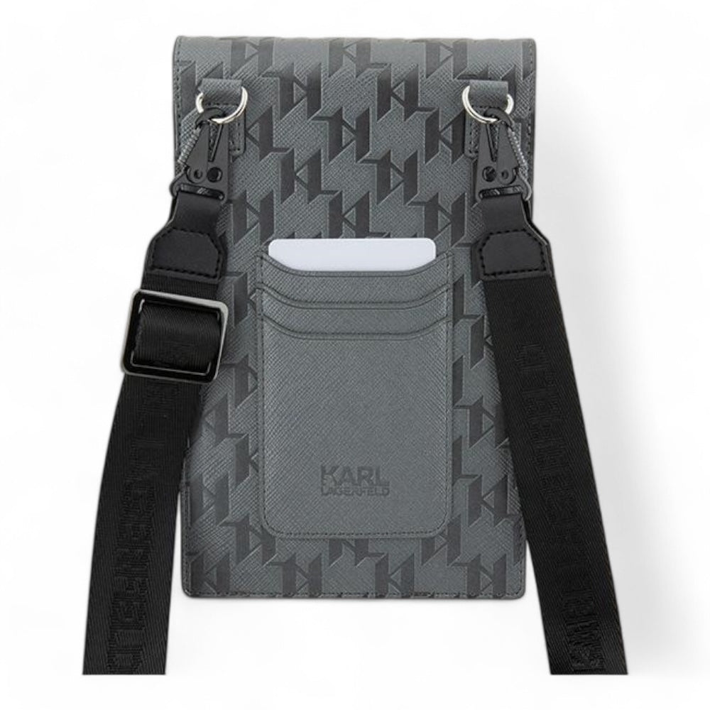 Estuche karl lagerfeld wallet saffiano mono ikonik silver universal color gris - TOP MOVIL