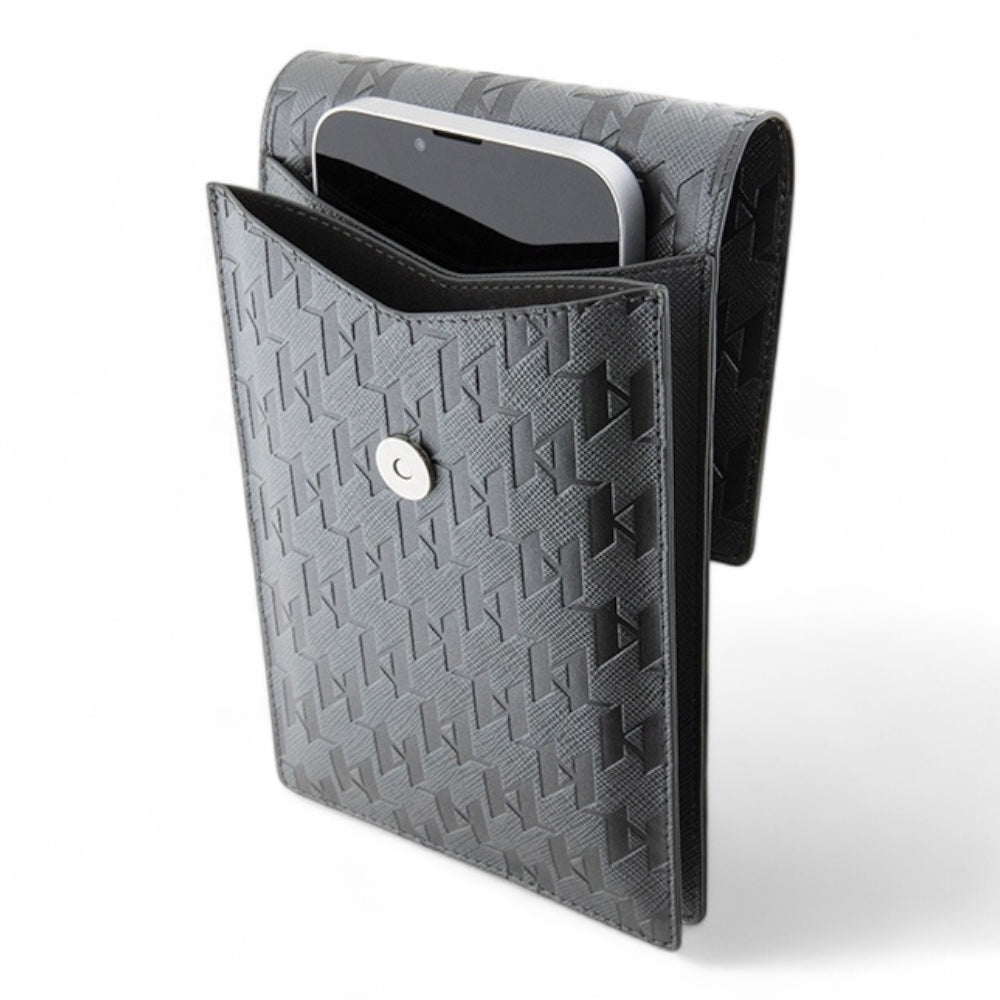Estuche karl lagerfeld wallet saffiano mono ikonik silver universal color gris - TOP MOVIL