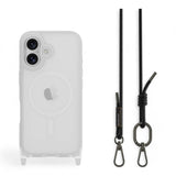 Estuche mageasy roam iphone 16 plus roam m shockproof protective case with lanyard color transparente/negro - TOP MOVIL