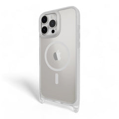 Estuche mageasy roam iphone 16 pro max roam m shockproof protective case with lanyard color plateado - TOP MOVIL