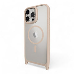 Estuche mageasy roam iphone 16 pro roam m shockproof protective case with lanyard color rosado arena - TOP MOVIL