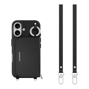 Estuche mageasy skin iphone 16 pouch m wallet phone case with stand for 2024 iphone 2 lenses color negro - TOP MOVIL