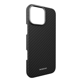 Estuche mageasy skin iphone 16 pro max kev m armaid fiber protective case for 2024 iphone 3 lenses large 1500d black color negro - TOP MOVIL