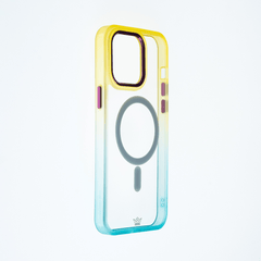 Estuche magsafe el rey degrade borde y magsafe apple iphone 13 pro max color amarillo / turquesa - TOP MOVIL