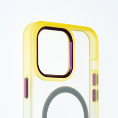 Estuche magsafe el rey degrade borde y magsafe apple iphone 13 pro max color amarillo / turquesa - TOP MOVIL