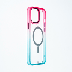 Estuche magsafe el rey degrade borde y magsafe apple iphone 13 pro max color rosado / turquesa - TOP MOVIL