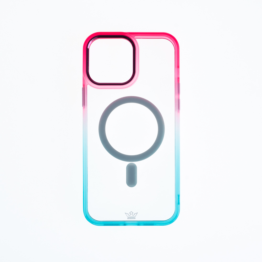 Estuche magsafe el rey degrade borde y magsafe apple iphone 13 pro max color rosado / turquesa - TOP MOVIL