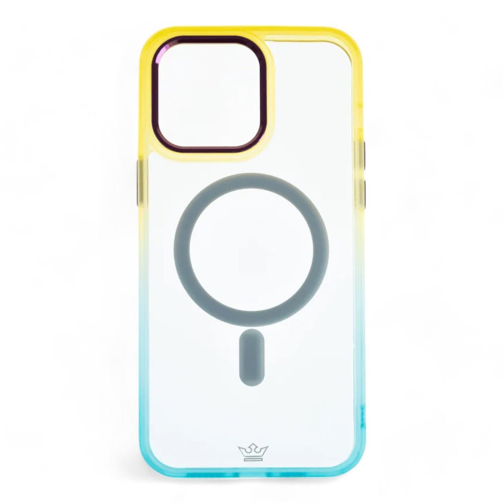 Estuche magsafe el rey degrade borde y magsafe apple iphone 14 color amarillo / turquesa - TOP MOVIL