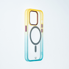 Estuche magsafe el rey degrade borde y magsafe apple iphone 14 plus color amarillo / turquesa - TOP MOVIL