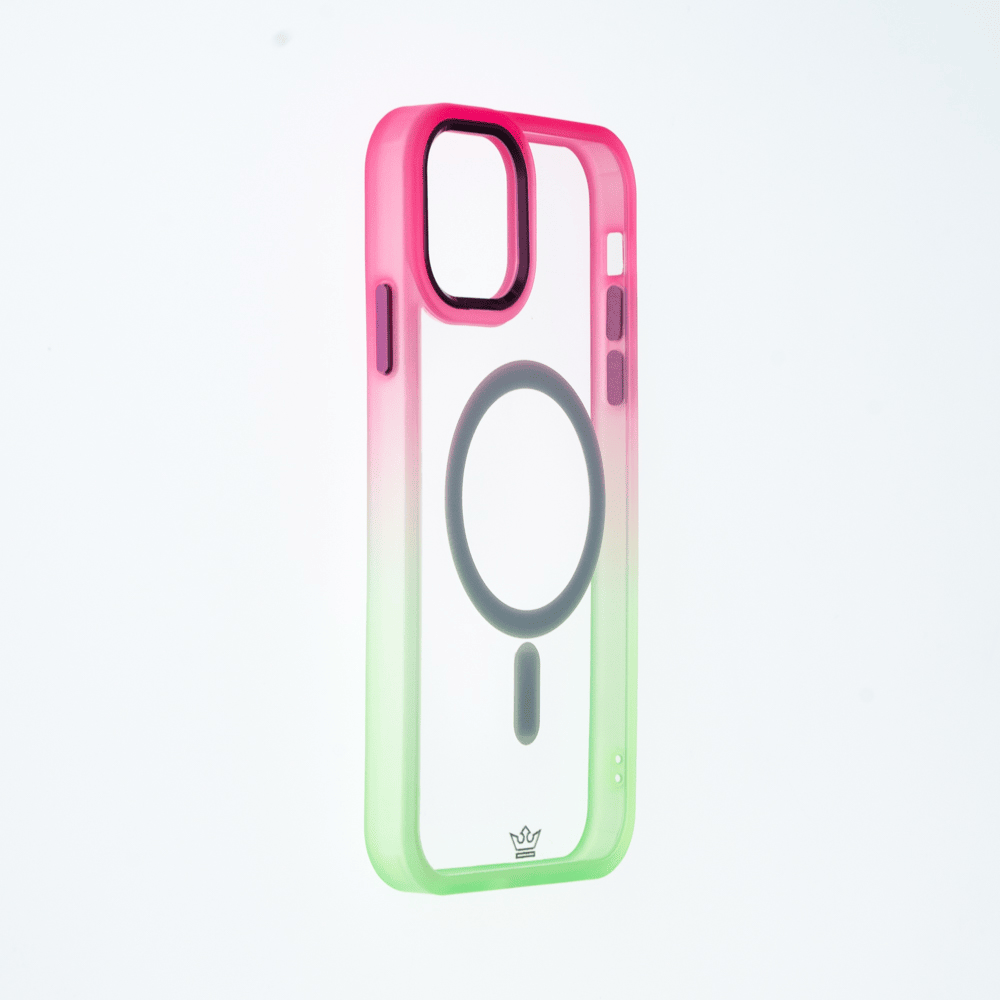 Estuche magsafe el rey degrade borde y magsafe apple iphone 14 plus color rosado / verde - TOP MOVIL