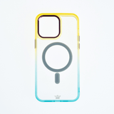 Estuche magsafe el rey degrade borde y magsafe apple iphone 14 pro color amarillo / turquesa - TOP MOVIL