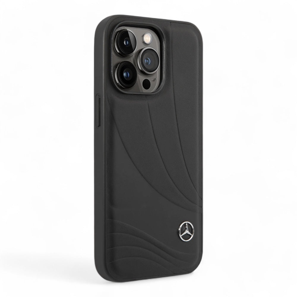 Estuche mercedes - benz hard case iphone 14 - leather black case new wave iii color negro - TOP MOVIL