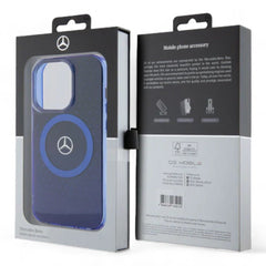Estuche mercedes - benz magsafe iphone 15 pro pc/tpu blue double layer mafsafe compatible case star pattern color azul - TOP MOVIL
