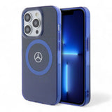 Estuche mercedes - benz magsafe iphone 15 pro pc/tpu blue double layer mafsafe compatible case star pattern color azul - TOP MOVIL