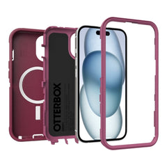 Estuche otterbox defender con magsafe y clip color corinto modelo iphone 14 - TOP MOVIL