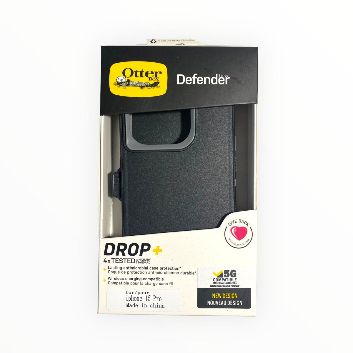 Estuche otterbox defender iphone 15 pro color negro/gris - TOP MOVIL