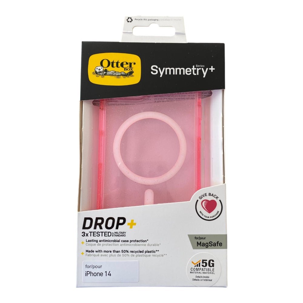 Estuche otterbox symmetry iphone 14 magsafe color rosado - TOP MOVIL