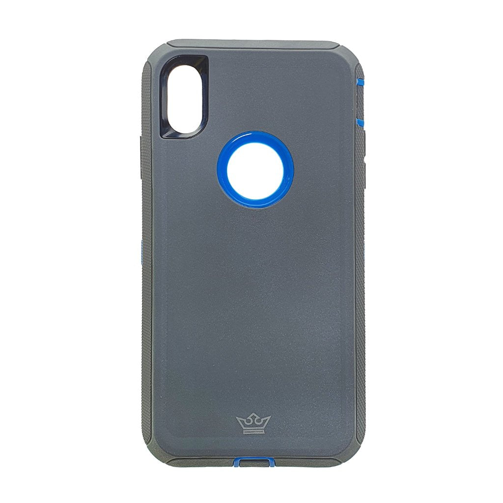 estuche proteccion el rey defender apple iphone xs max color gris / azul - TOP MOVIL