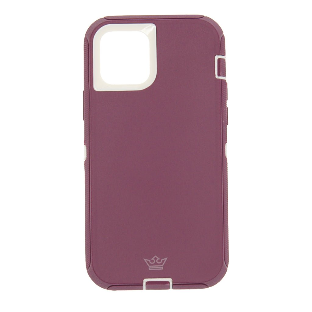 Estuche proteccion el rey defender con clip apple iphone 12 , iphone 12 pro color rojo / blanco - TOP MOVIL
