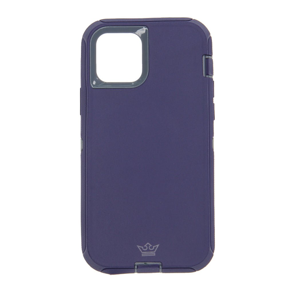 estuche proteccion el rey defender con clip apple iphone 12 mini color gris / azul marino - TOP MOVIL