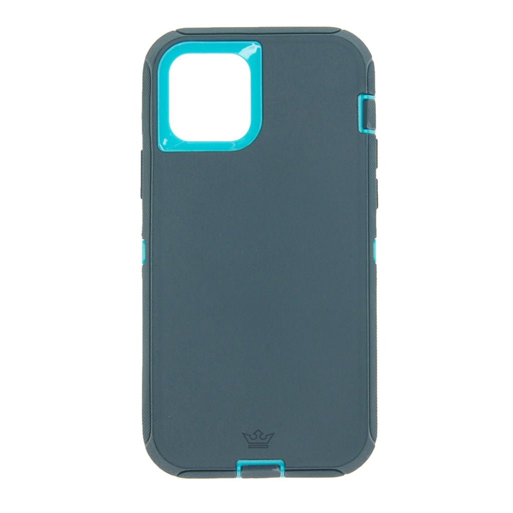 estuche proteccion el rey defender con clip apple iphone 12 mini color turquesa - TOP MOVIL