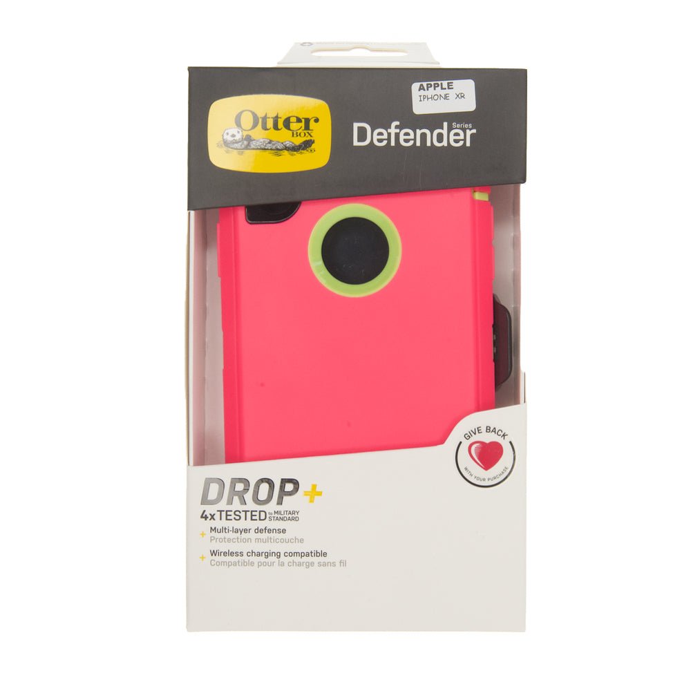 estuche proteccion otterbox defender apple iphone xr color rosado / verde - TOP MOVIL