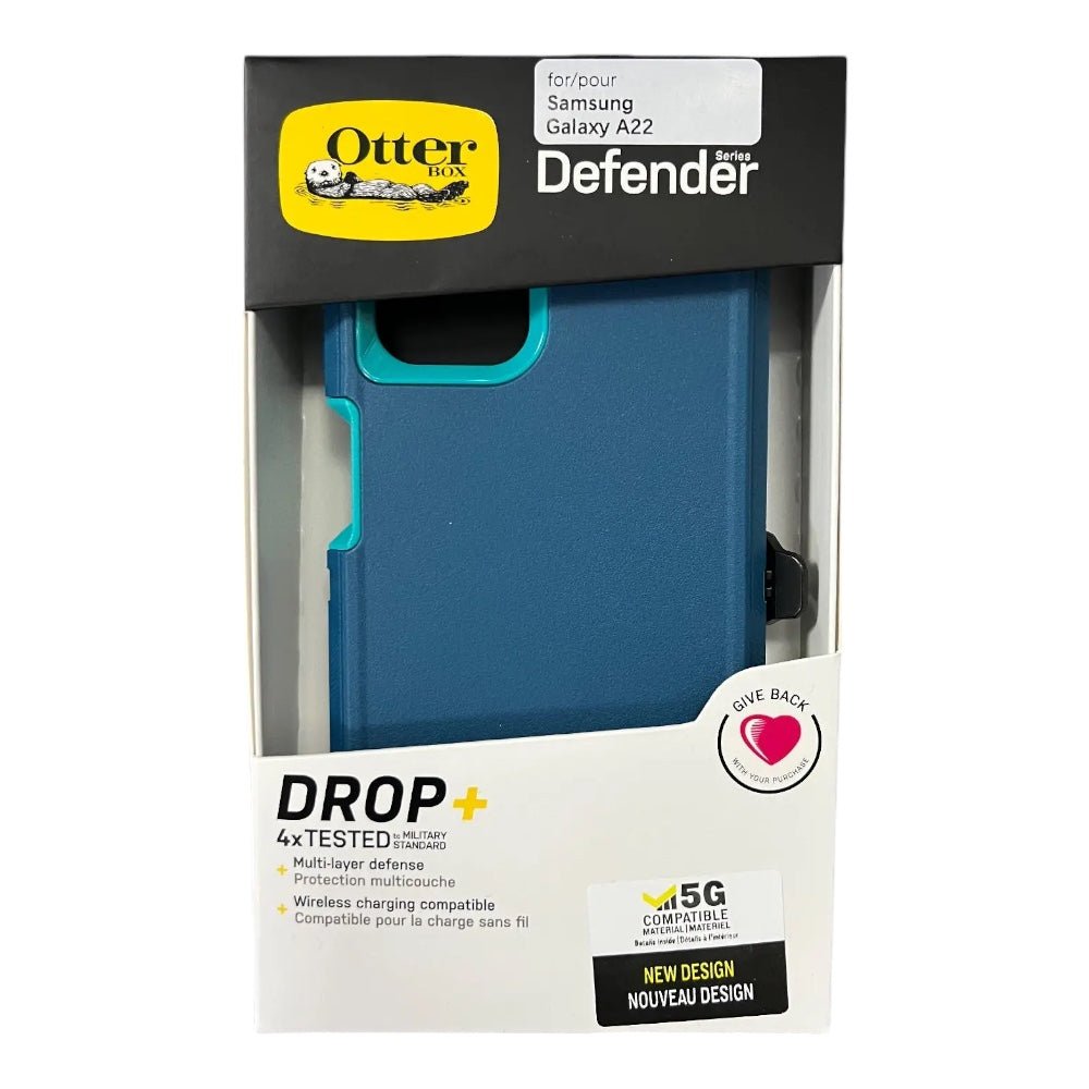 Estuche proteccion otterbox defender samsung a22 color turquesa - TOP MOVIL