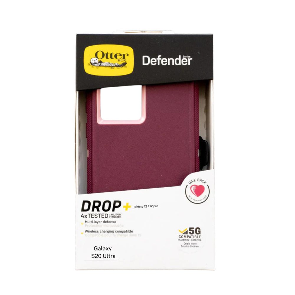 estuche proteccion otterbox defender samsung s20 ultra color rojo / rosado - TOP MOVIL